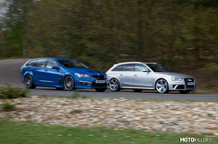 Audi RS4 Avant vs Vauxhall VXR8 Tourer –  
